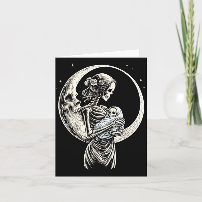 Mothers Day Gothic Skeleton Mum of a Son Card (Front)