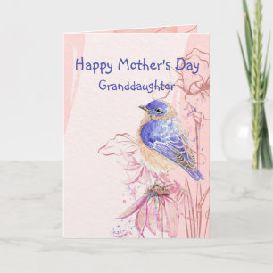 Mother's Day Granddaughter Bluebird Garden Bird Card