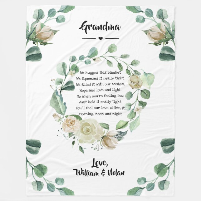 Mother's Day Grandma Grammy Nana from Grandkids Fl Fleece Blanket (Front)