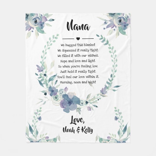 Mother's Day Grandma Grammy Nana from Grandkids Fleece Blanket (Front)