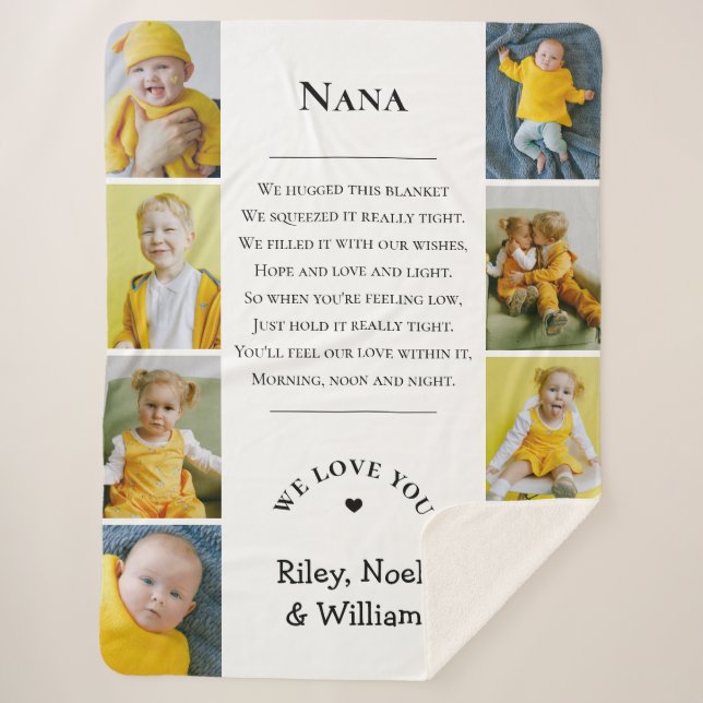 Mother's Day Grandma Grammy Nana from Grandkids Sherpa Blanket (Front)