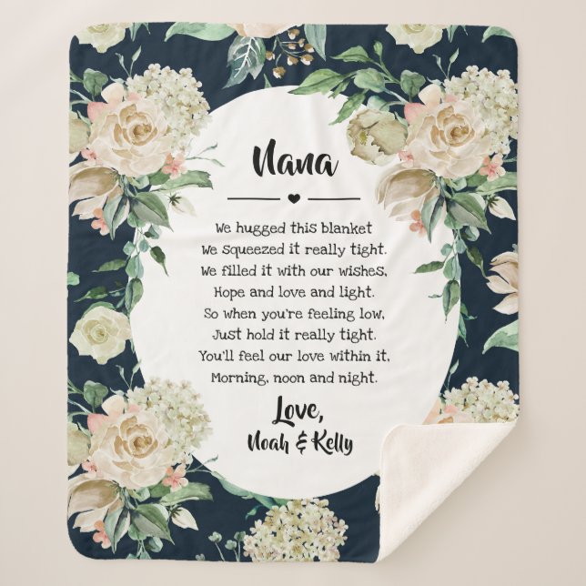 Mother's Day Grandma Grammy Nana from Grandkids Sherpa Blanket (Front)