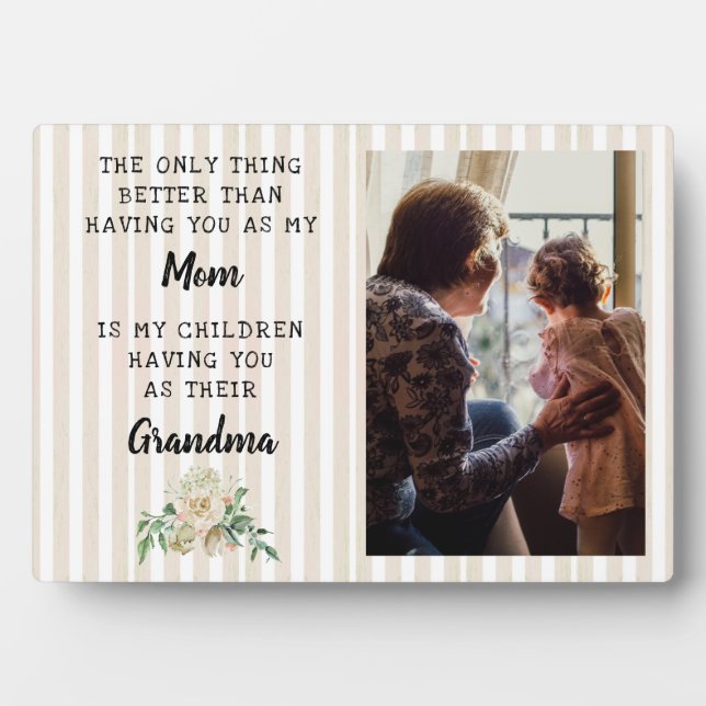 Mother's Day Grandma Photo Gift Plaque (Front)
