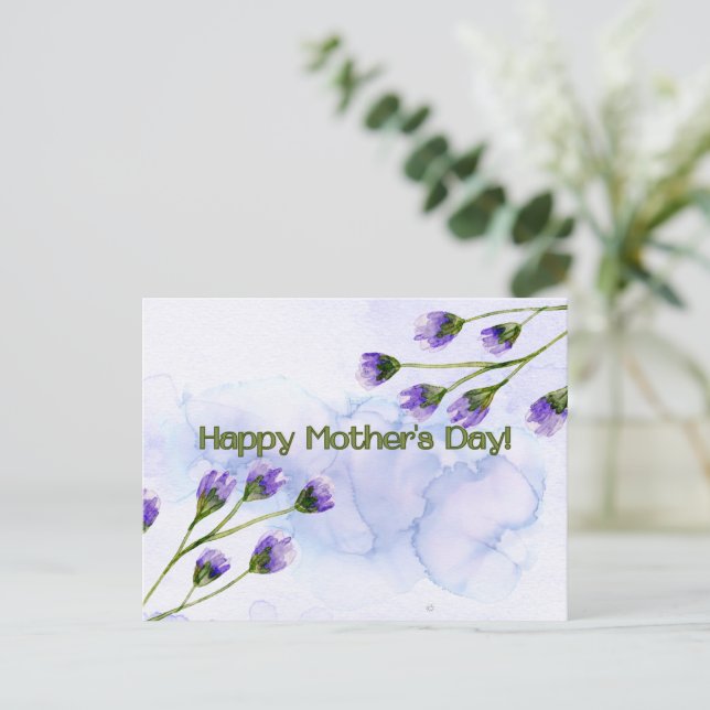 Mother's Day greeting card "Purple Flower" (Standing Front)