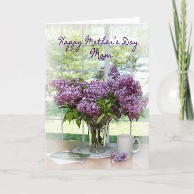 MOTHER'S DAY GREETING FOR MOTHER - LILACS CARD (Front)
