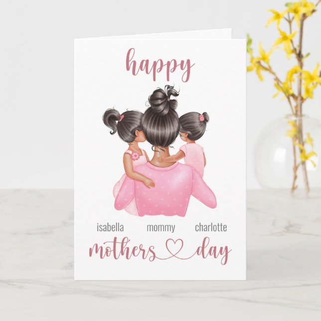 Mothers Day Greeting Personalised From Daughter Card (Yellow Flower)