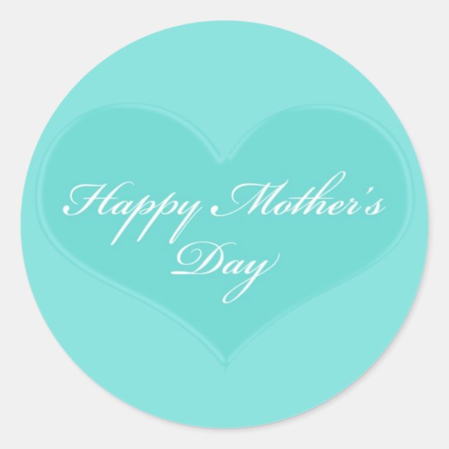 Mother's Day Heart Classic Round Sticker (Front)