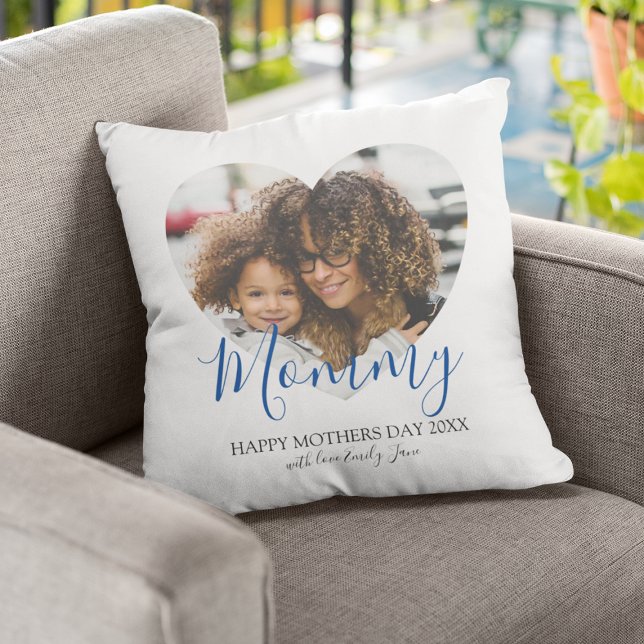 Mothers Day Heart Photo Keepsake  Throw Pillow (Creator Uploaded)