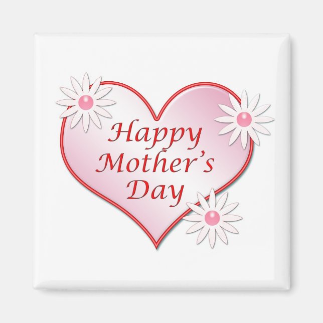 Mother's day heart Square Magnet (Front)