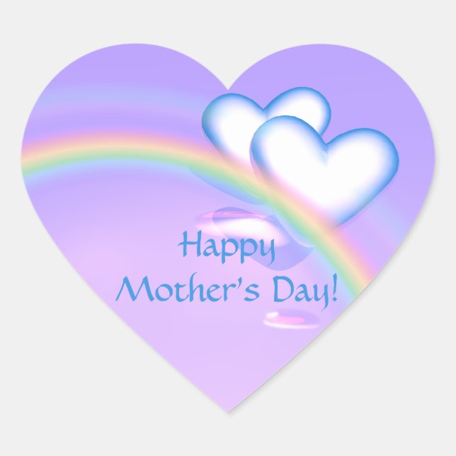 Mothers Day High Hearts Heart Sticker (Front)