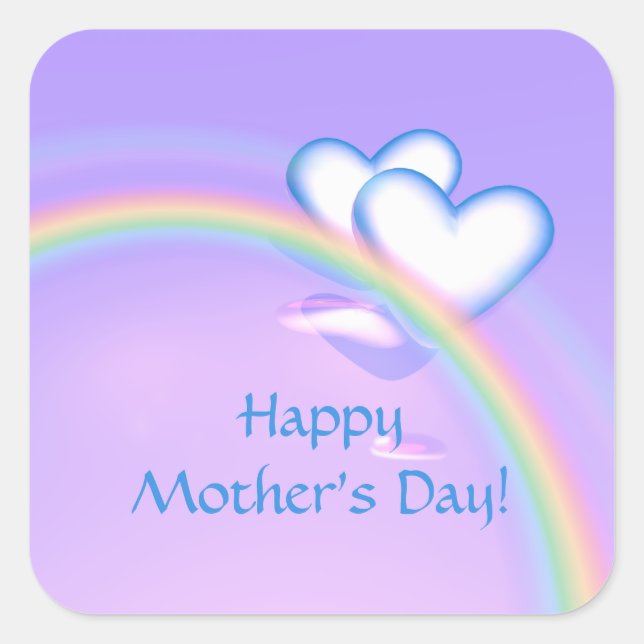 Mothers Day High Hearts Square Sticker (Front)