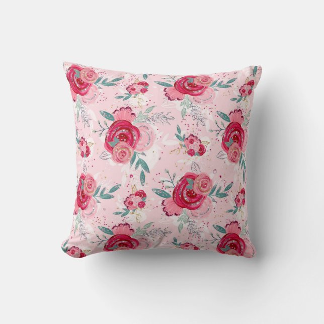 Mothers Day Hot Pink Rose  Cushion (Front)