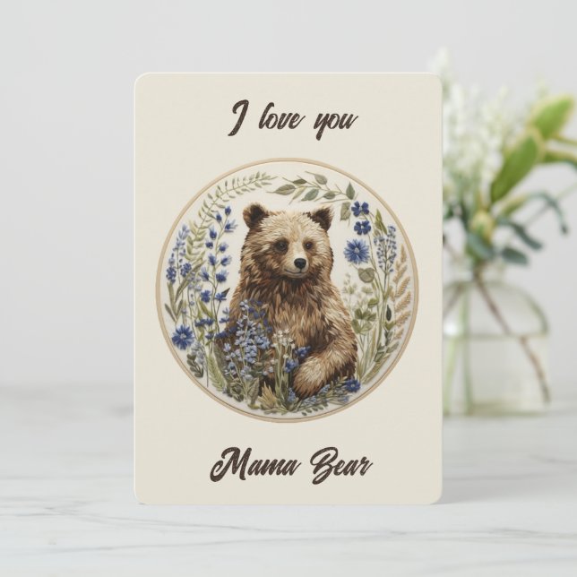 Mother's Day Hugs: A Mama Bear's Love Thank You Card (Standing Front)