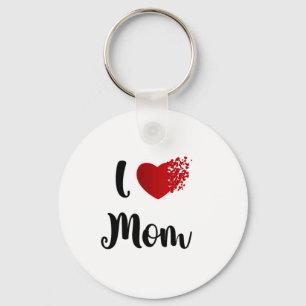 Mother's Day I Love Mom Heart Explosion Gift Key Ring