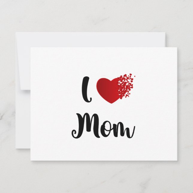 Mother's Day I Love Mom Heart Explosion Gift  Thank You Card (Front)