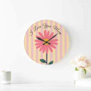 Mothers Day,I Love You Mum,Best Mum Ever, Modern Large Clock