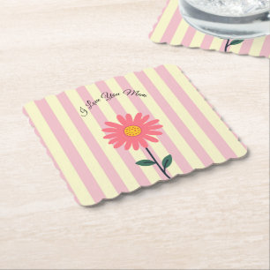 Mothers Day,I Love You Mum,Best Mum Ever, Modern Paper Coaster