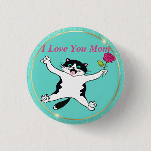 Mother's Day I Love You Mum Cat Mum 3 Cm Round Badge