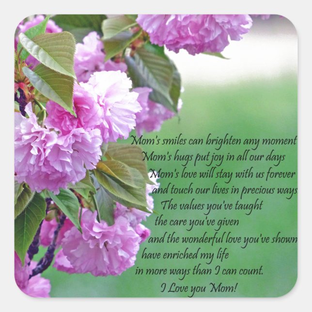 Mothers Day-I love you Square Sticker (Front)