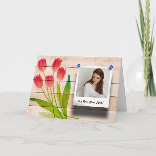 Mothers Day Instagram Photo Template Pink Tulip (Front)