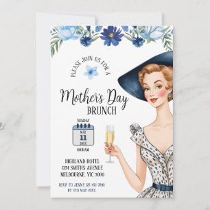 Mother's Day Invitation - Lady With Blue Hat
