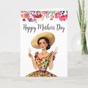 Mother's Day Invitation - Lady With Spotty Dress