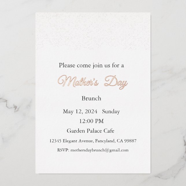Mother's Day Invitation, Mother's Day Brunch Lunch (Front)