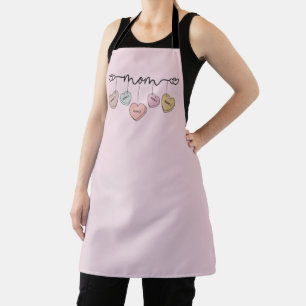 Mother's Day Kids Names Candy Hearts Apron