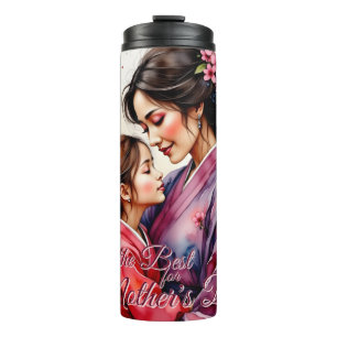 Mother's Day Kimono Art with Floral Embrace Thermal Tumbler