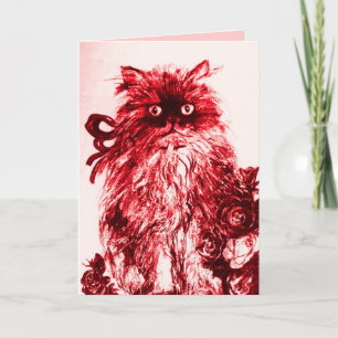 MOTHER'S DAY KITTEN WITH RED ROSES CARD