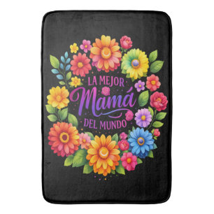 Mothers Day La Mejor Mama Del Mundo Bath Mat