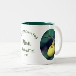 Mother's Day Lady Slipper Flower Personalised Two-Tone Coffee Mug