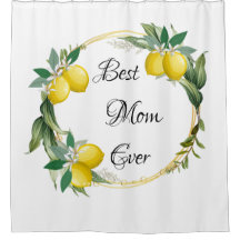 Mother's Day Lemon Wreath Shower Curtain 