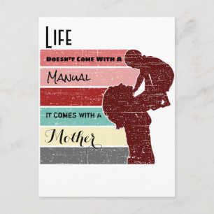 Mother's Day Life Doesn't Come with a Manual Postcard
