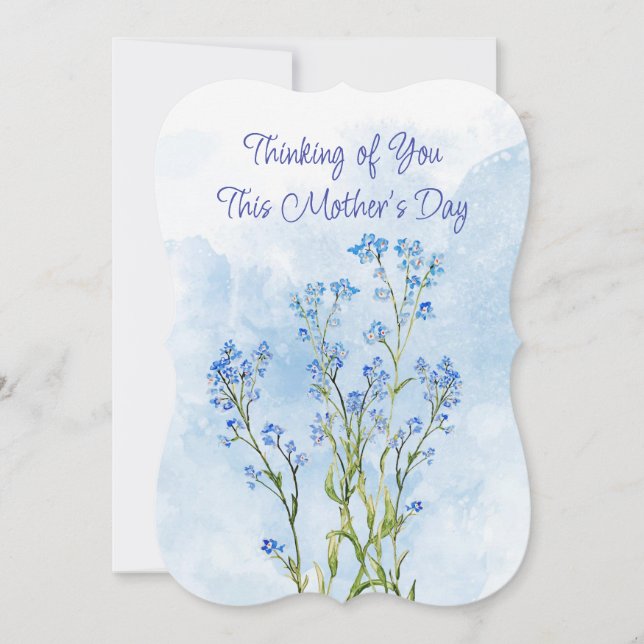 Mother's Day Long Distance Blue Forget-Me-Not  Card (Front)