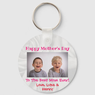Mother's Day Love Best Mom Ever Cute Kids Photo Key Ring