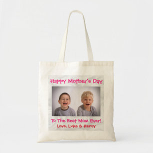 Mother's Day Love Best Mum Ever Cute Kids Photo Tote Bag