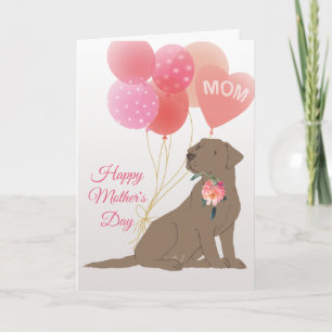 Mother's Day Love Chocolate Labrador Retriever Dog Card