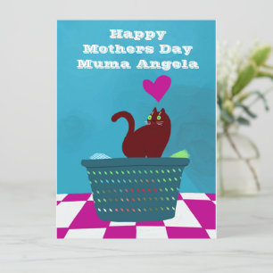 Mothers Day Love From a Bad Cat Personalised  Card