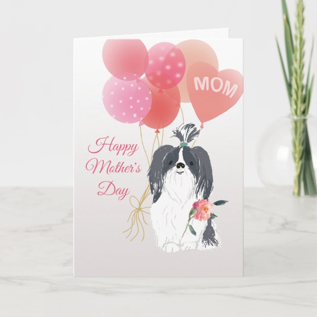 Mother's Day Love from Your Gray Shih Tsu Dog Card (Front)