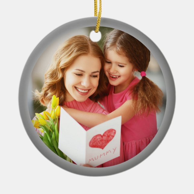 Mother's Day Love Photo For Mum Ceramic Tree Decoration (Front)