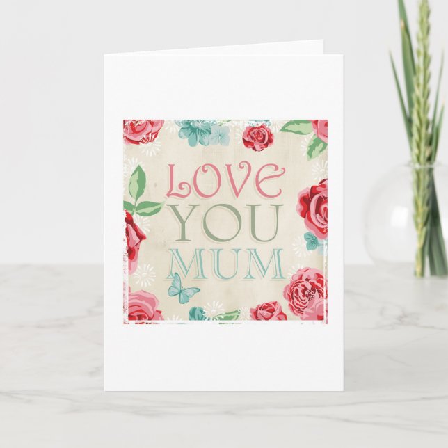 Mother's Day 'Love You Mum' Greetings Card (Front)