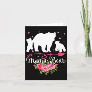 Mothers Day Mama Bear With 2 Cubs Cute  Card