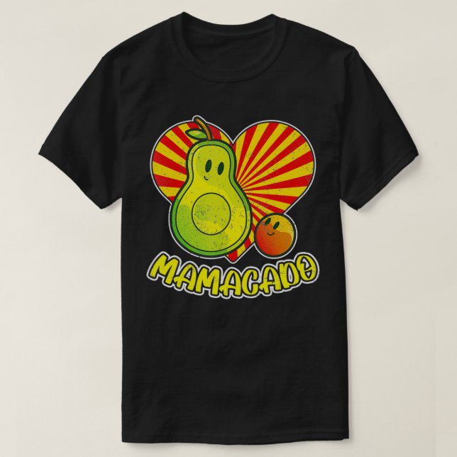 Mothers Day Mamacado Funny Avocado Seed Heart Avoc T-Shirt (Design Front)