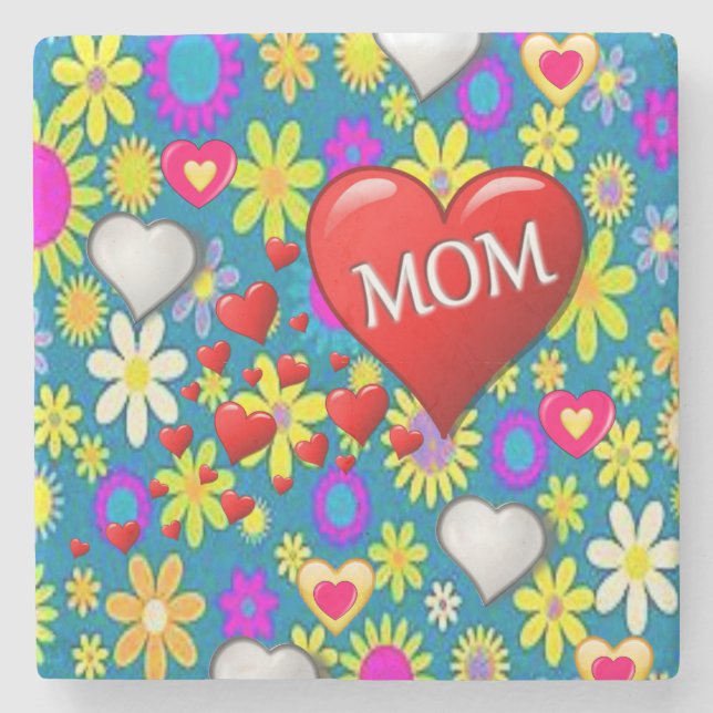 Mother's Day Marble Stone Coaster (Front)