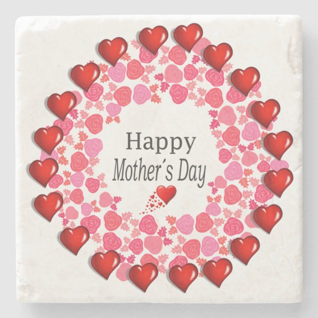Mother's Day Marble Stone Coaster (Front)