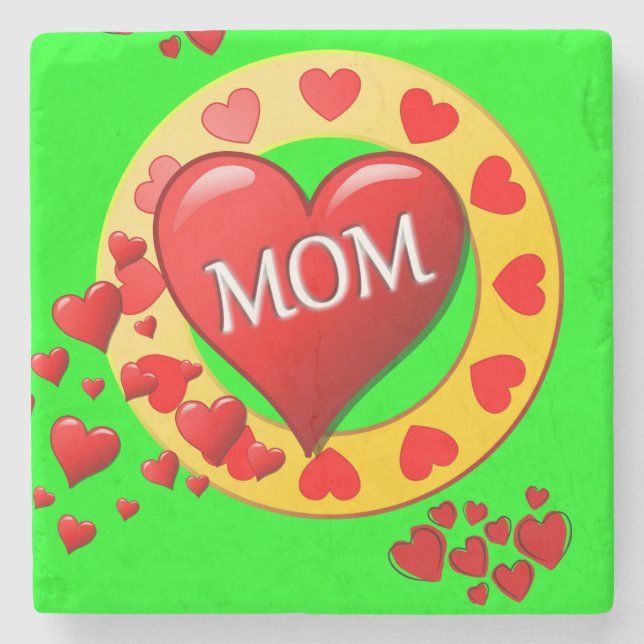 Mother's Day Marble Stone Coaster (Front)