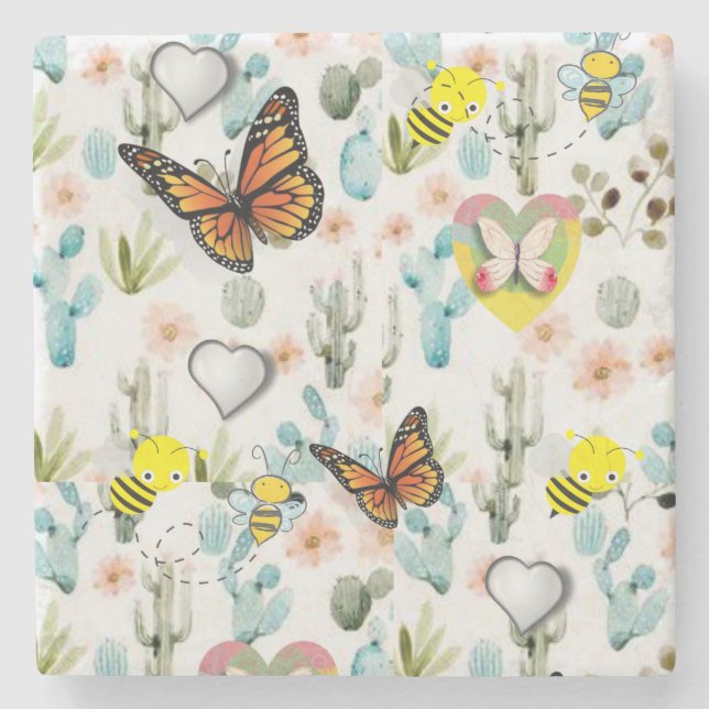 Mother's Day Marble Stone Coaster (Front)