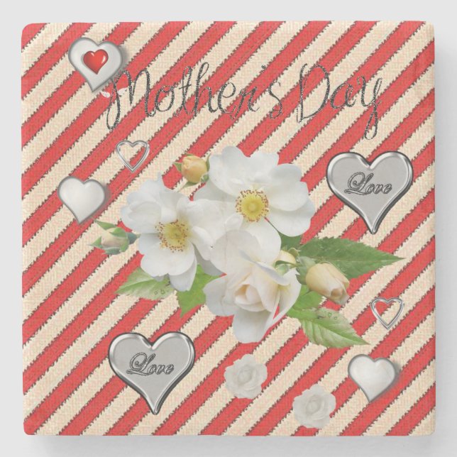 Mother's Day Marble Stone Coaster (Front)