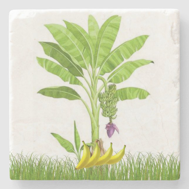 Mother's Day Marble Stone Coaster Banana Tree (Front)